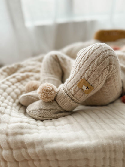 Purebaby Brown Cashmere Cable Stitch Leggings - image 5