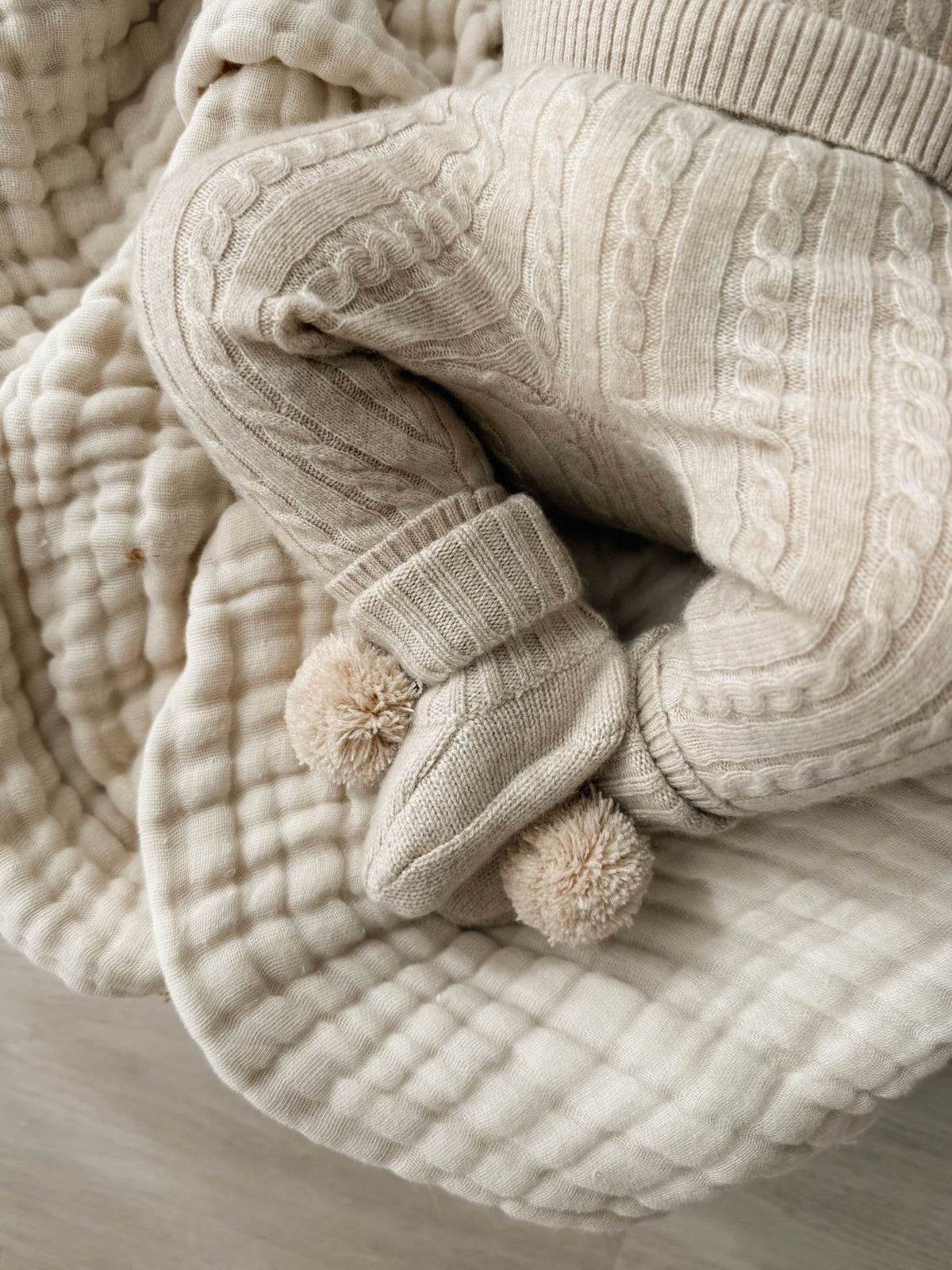 Purebaby Brown Cashmere Cable Stitch Leggings - image 6