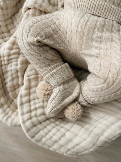 Purebaby Brown Cashmere Cable Stitch Leggings - image 6