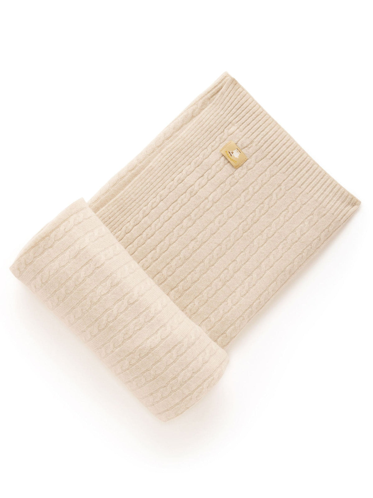 Purebaby Brown Cashmere Cable Stitch Blanket 100x100cm - image 1