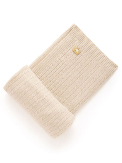 Purebaby Brown Cashmere Cable Stitch Blanket 100x100cm - image 1