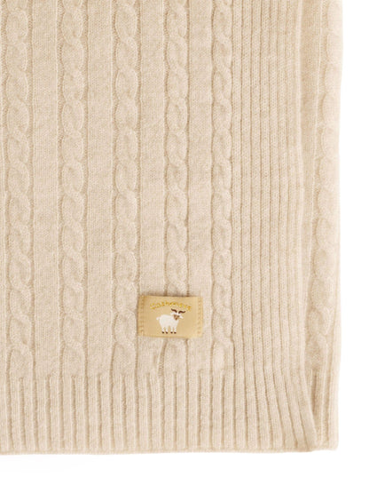 Purebaby Brown Cashmere Cable Stitch Blanket 100x100cm - image 2