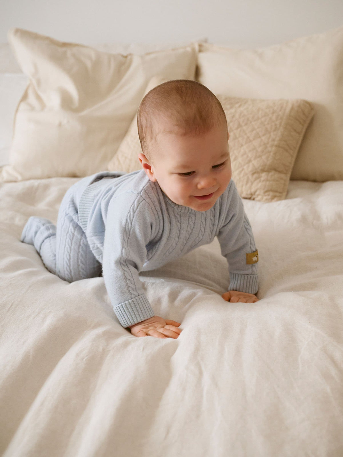 Purebaby Blue Cashmere Cable Stitch Jumper - image 2