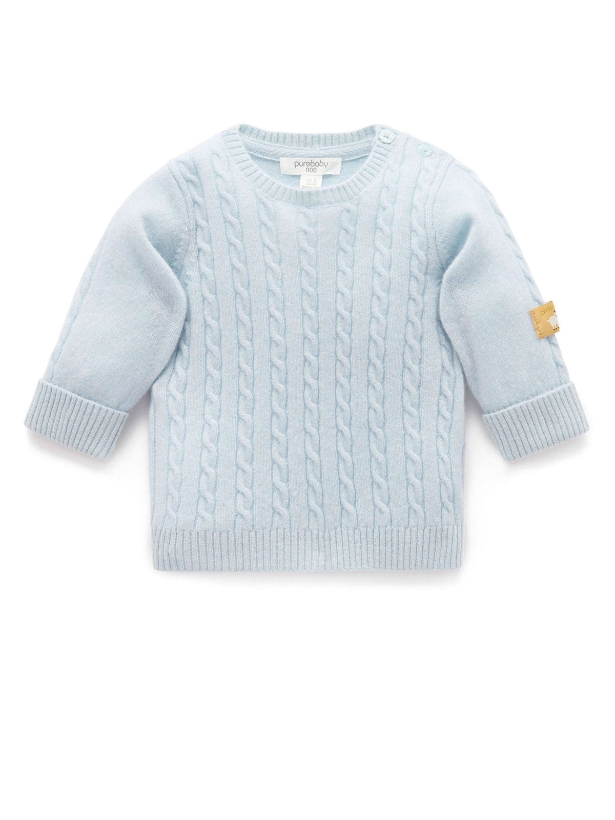 Purebaby Blue Cashmere Cable Stitch Jumper - image 4
