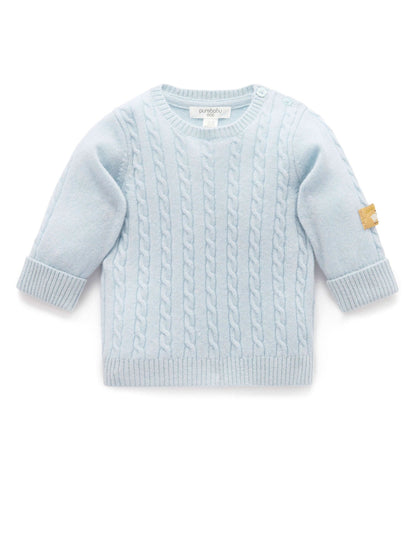 Purebaby Blue Cashmere Cable Stitch Jumper - image 4