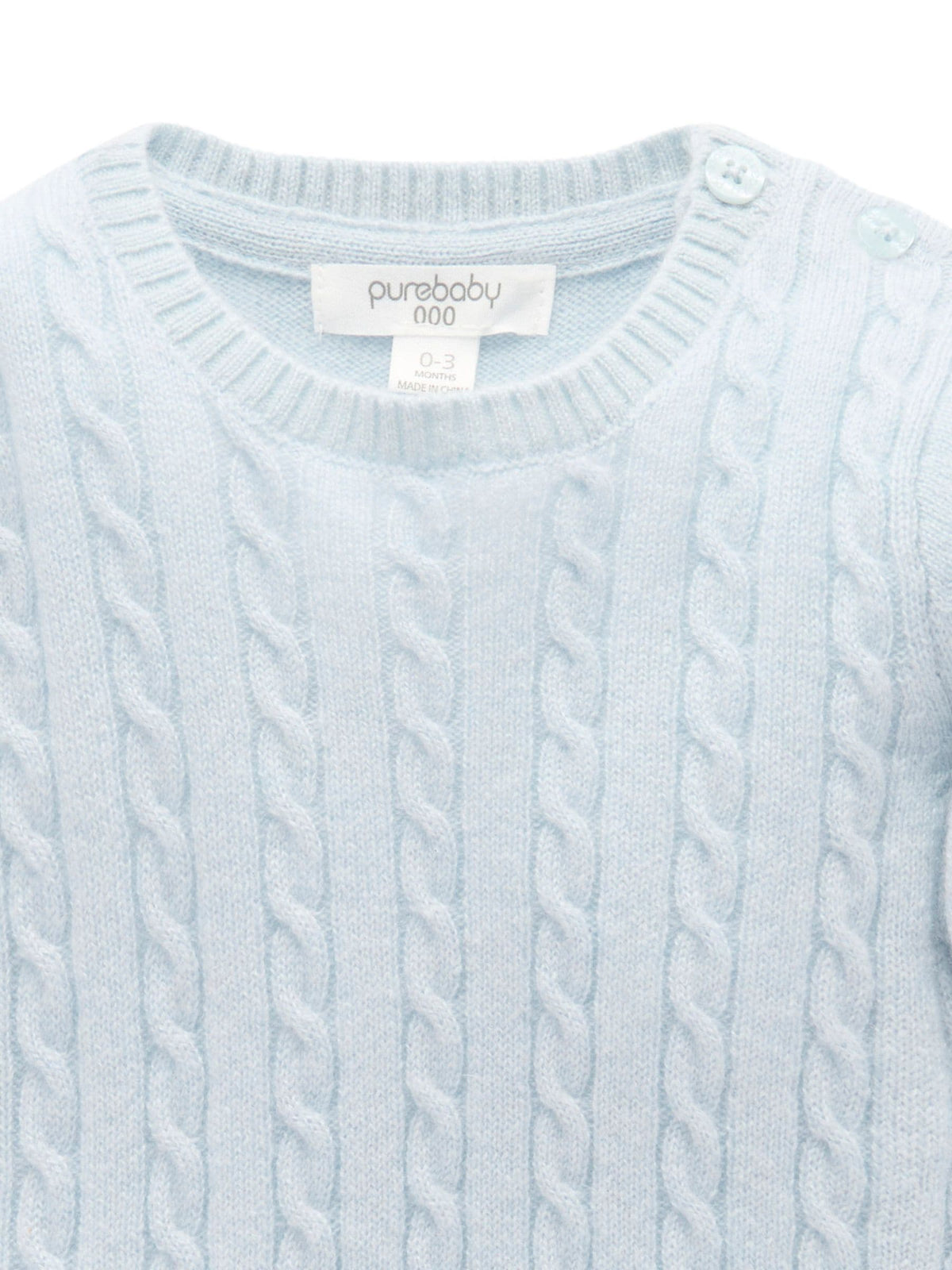 Purebaby Blue Cashmere Cable Stitch Jumper - image 5