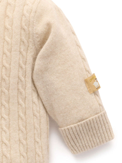 Purebaby Brown Cashmere Cable Stitch Jumper - image 4