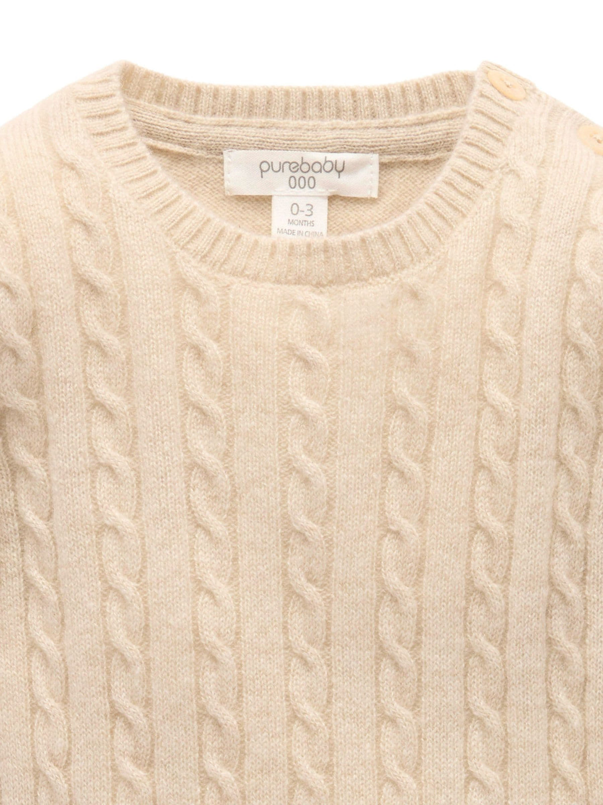 Purebaby Brown Cashmere Cable Stitch Jumper - image 6