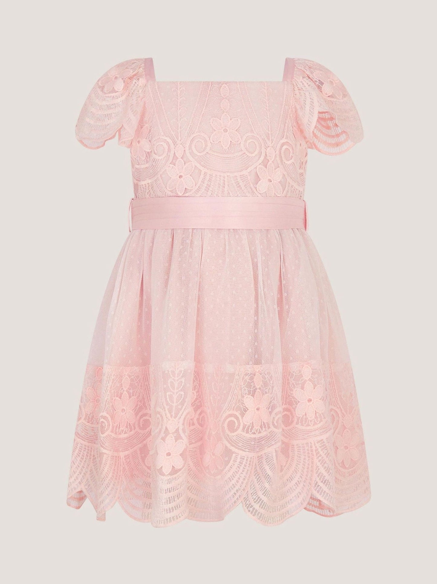 Monsoon Pink Baby Isabel Lace Tiered Party Dress image 1