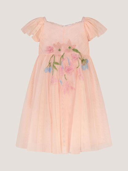 Monsoon Pink Baby Estella Floral Embroidered Party Dress image 1