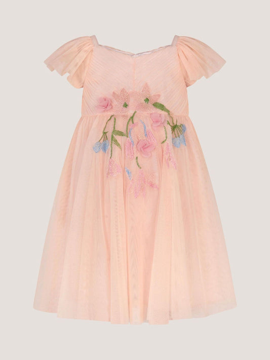 Monsoon Pink Baby Estella Floral Embroidered Party Dress image 1