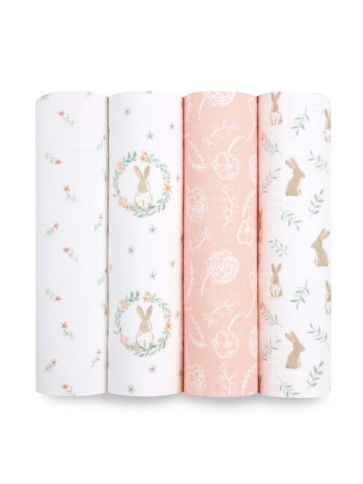 Aden & Anais Pink Essentials Muslin Blankets 4 Pack image 1
