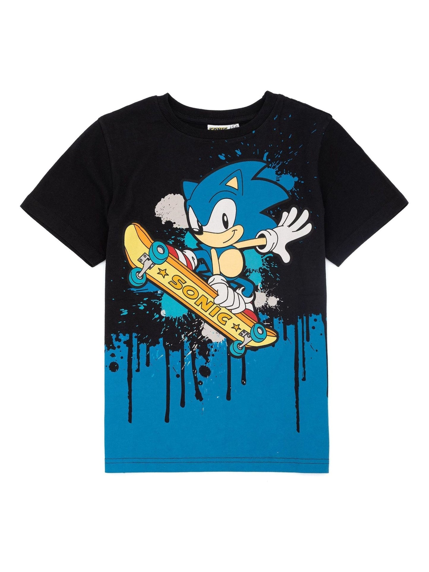 Dsiney Kidz - Vanilla Underground Sonic the Hedgehog Skating Boys 100% Cotton Black T-Shirt image 1