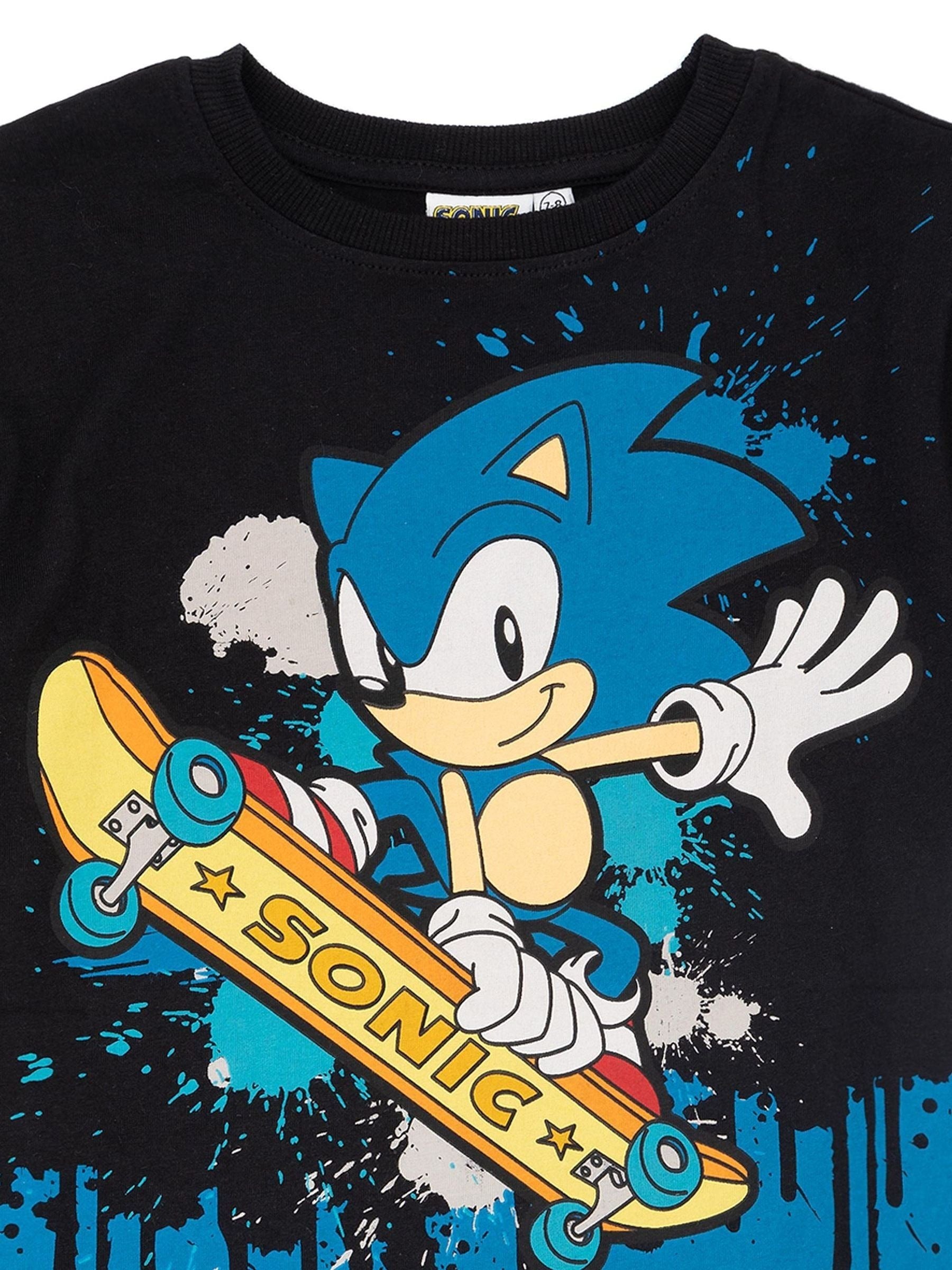 Dsiney Kidz - Vanilla Underground Sonic the Hedgehog Skating Boys 100% Cotton Black T-Shirt image 3
