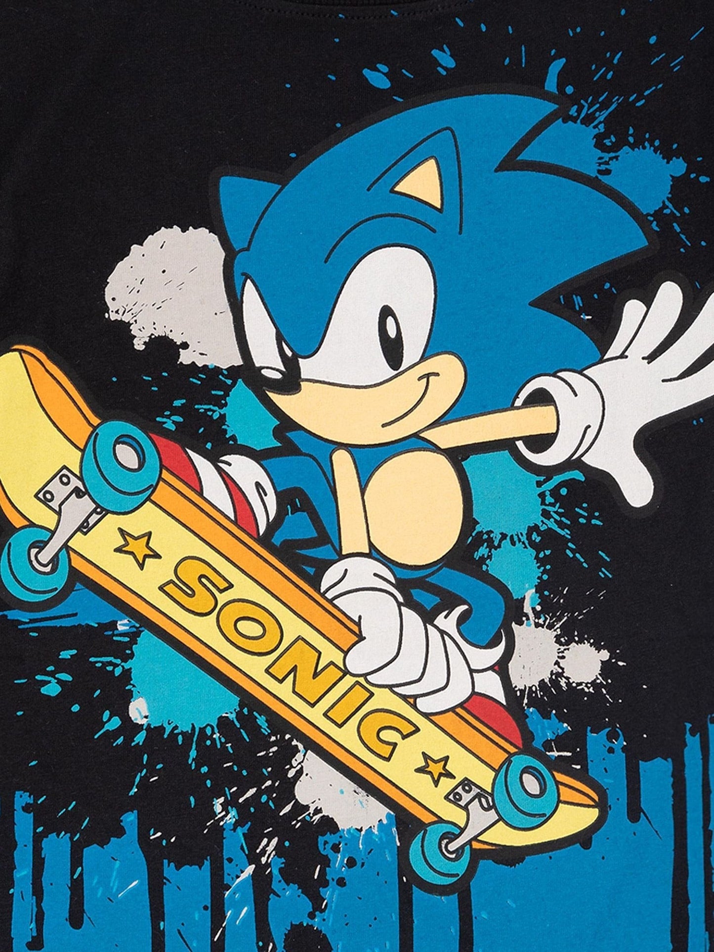 Dsiney Kidz - Vanilla Underground Sonic the Hedgehog Skating Boys 100% Cotton Black T-Shirt image 4