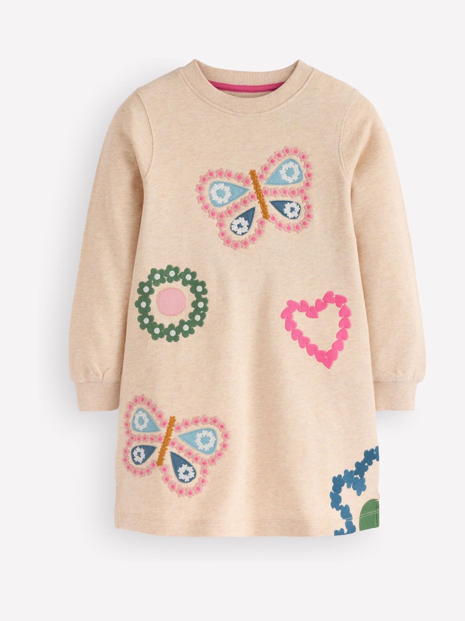 Dsiney Kidz - Boden Cream Ida Sweatshirt Appliqué Dress image 1