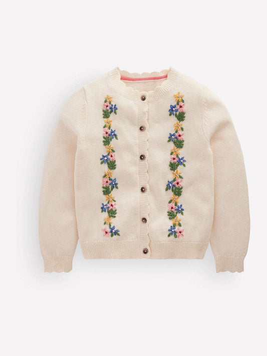 Dsiney Kidz - Boden Cream Pretty Embroidered Cardigan image 1