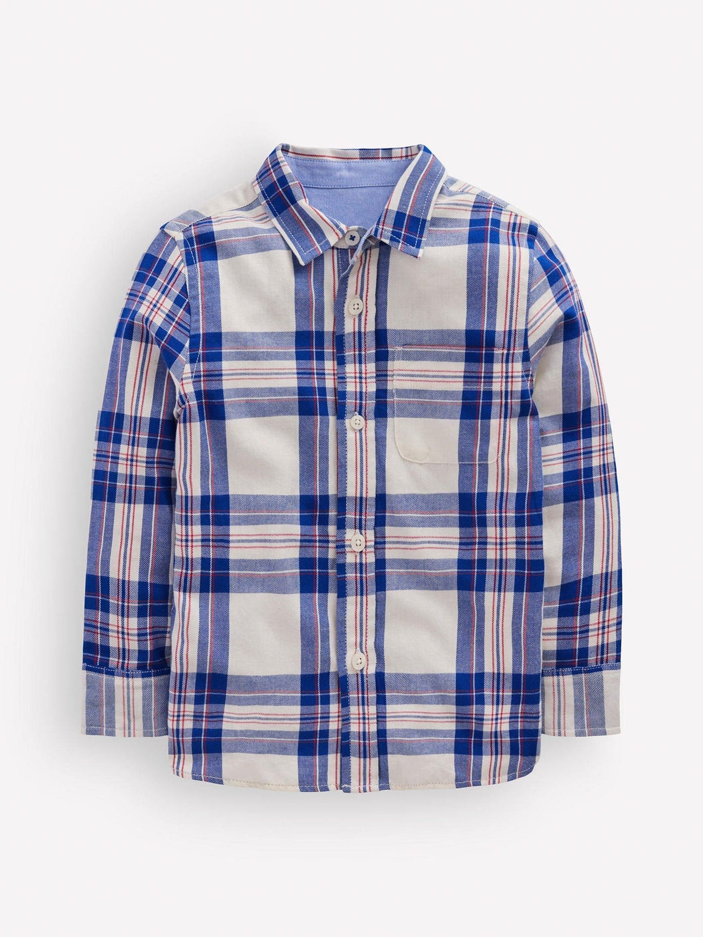 Dsiney Kidz - Boden Blue Cosy Cotton Check Shirt image 1