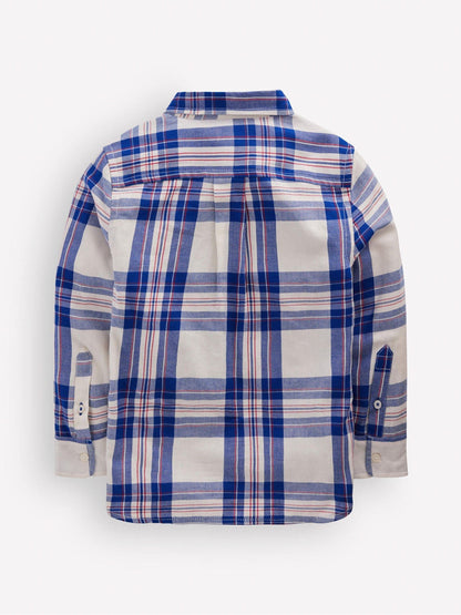 Dsiney Kidz - Boden Blue Cosy Cotton Check Shirt image 2