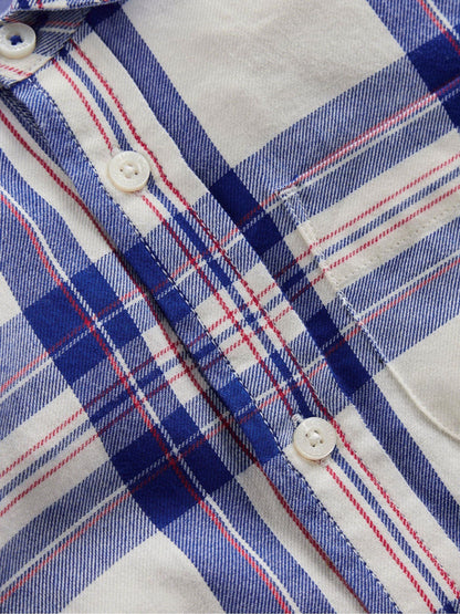 Dsiney Kidz - Boden Blue Cosy Cotton Check Shirt image 3