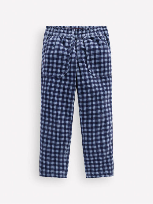 Dsiney Kidz - Boden Blue Check Pull-on Cord Trousers image 1