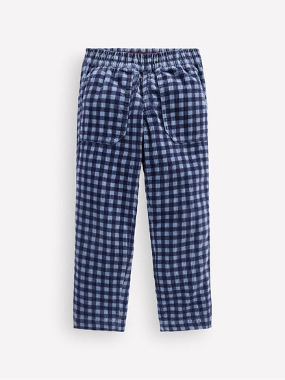 Dsiney Kidz - Boden Blue Check Pull-on Cord Trousers image 1