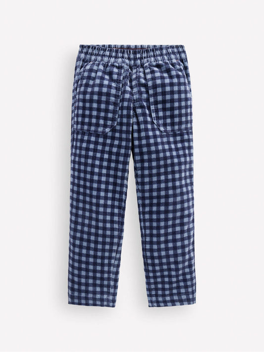 Dsiney Kidz - Boden Blue Check Pull-on Cord Trousers image 1
