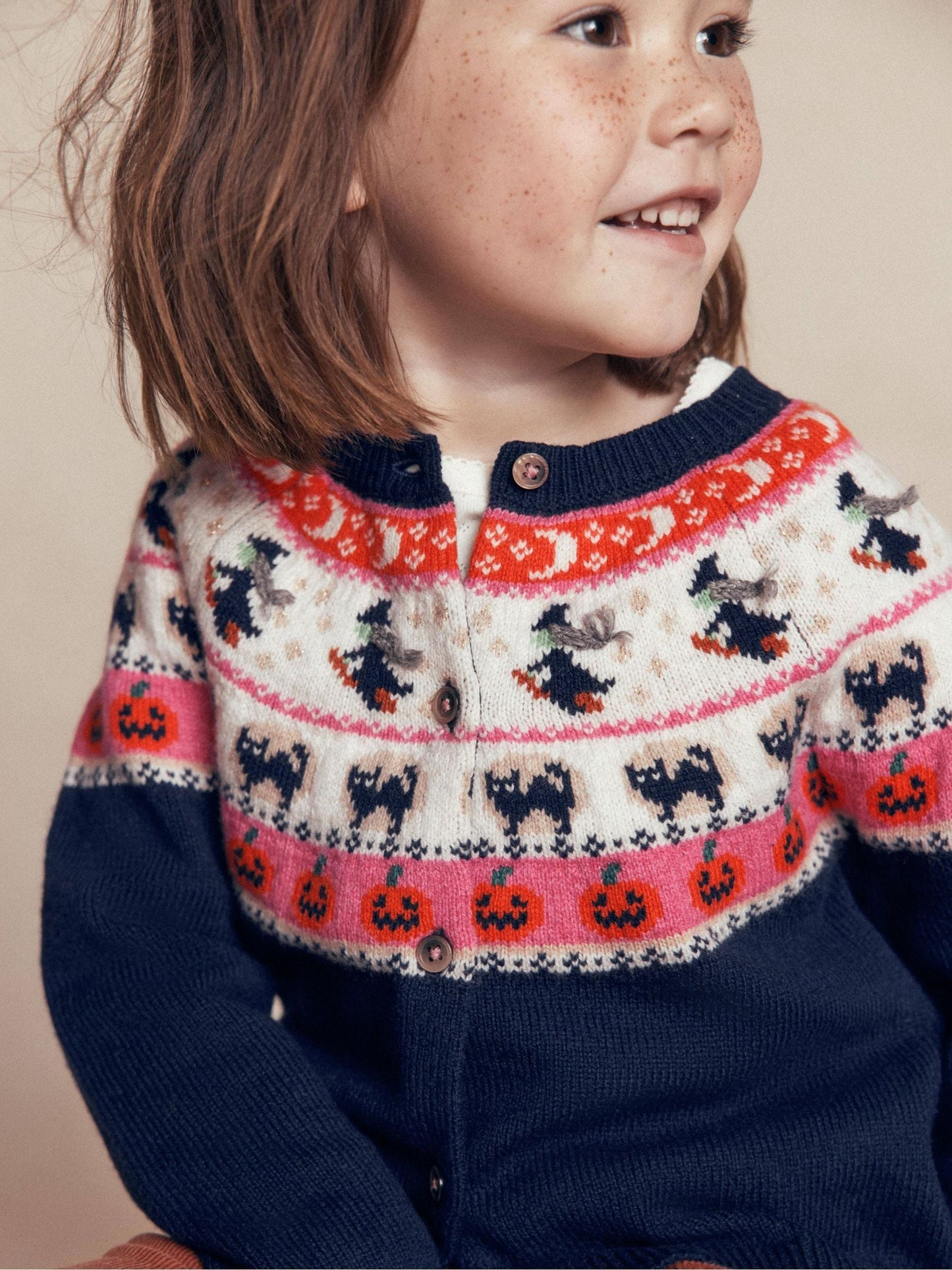 Dsiney Kidz - Boden Blue Edie Halloween Fair Isle Cardigan image 2