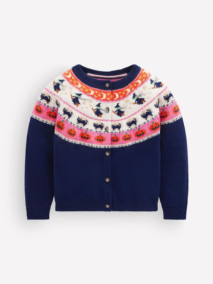Dsiney Kidz - Boden Blue Edie Halloween Fair Isle Cardigan image 4