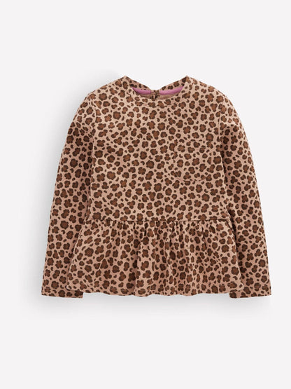 Dsiney Kidz - Boden Brown Long Sleeve Peplum Top image 1