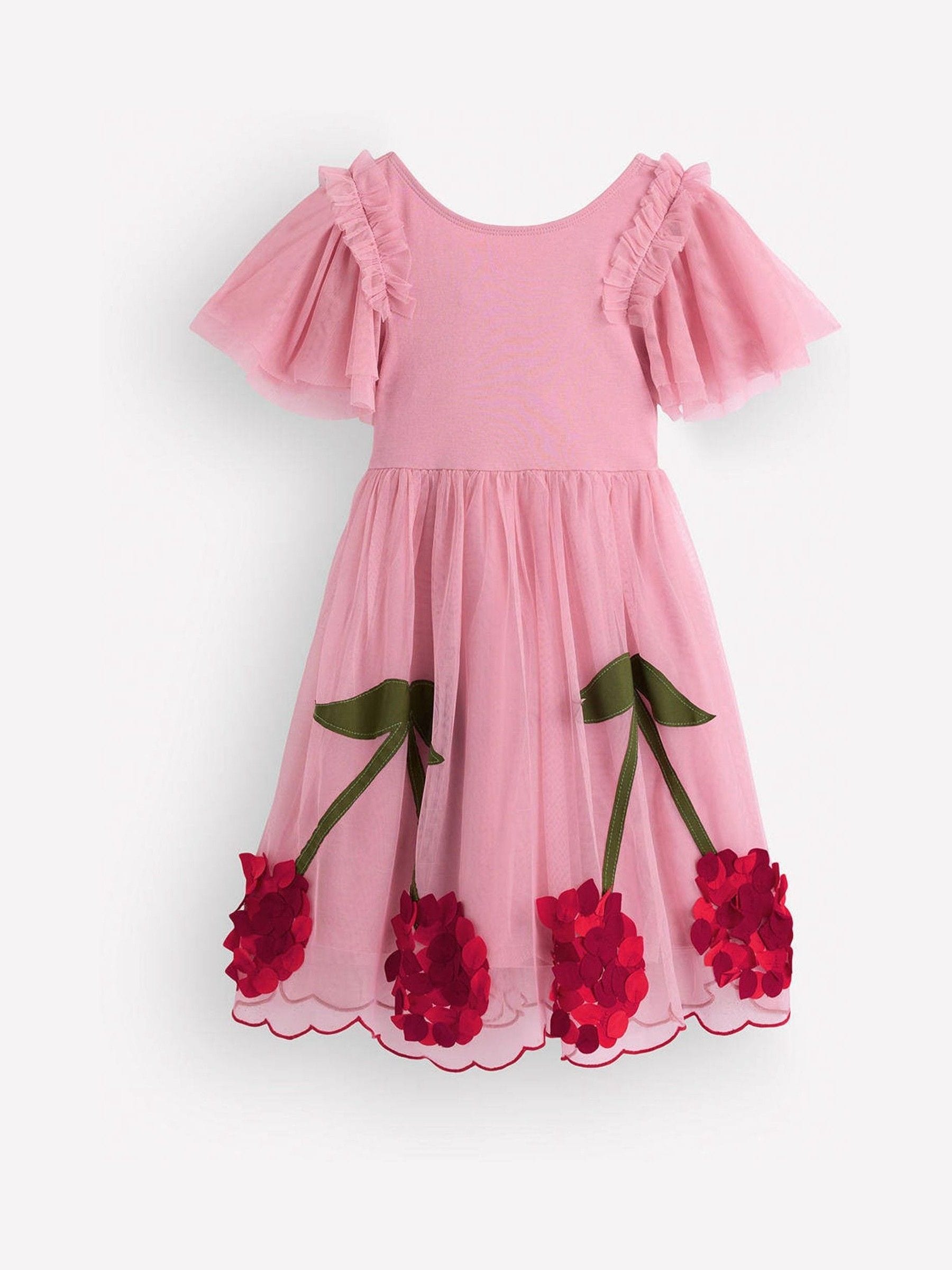 Dsiney Kidz - Boden Pink Short Sleeve Logo Tulle Dress image 1