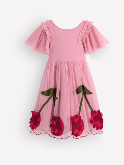 Dsiney Kidz - Boden Pink Short Sleeve Logo Tulle Dress image 1