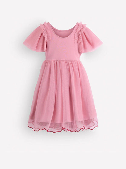 Dsiney Kidz - Boden Pink Short Sleeve Logo Tulle Dress image 2