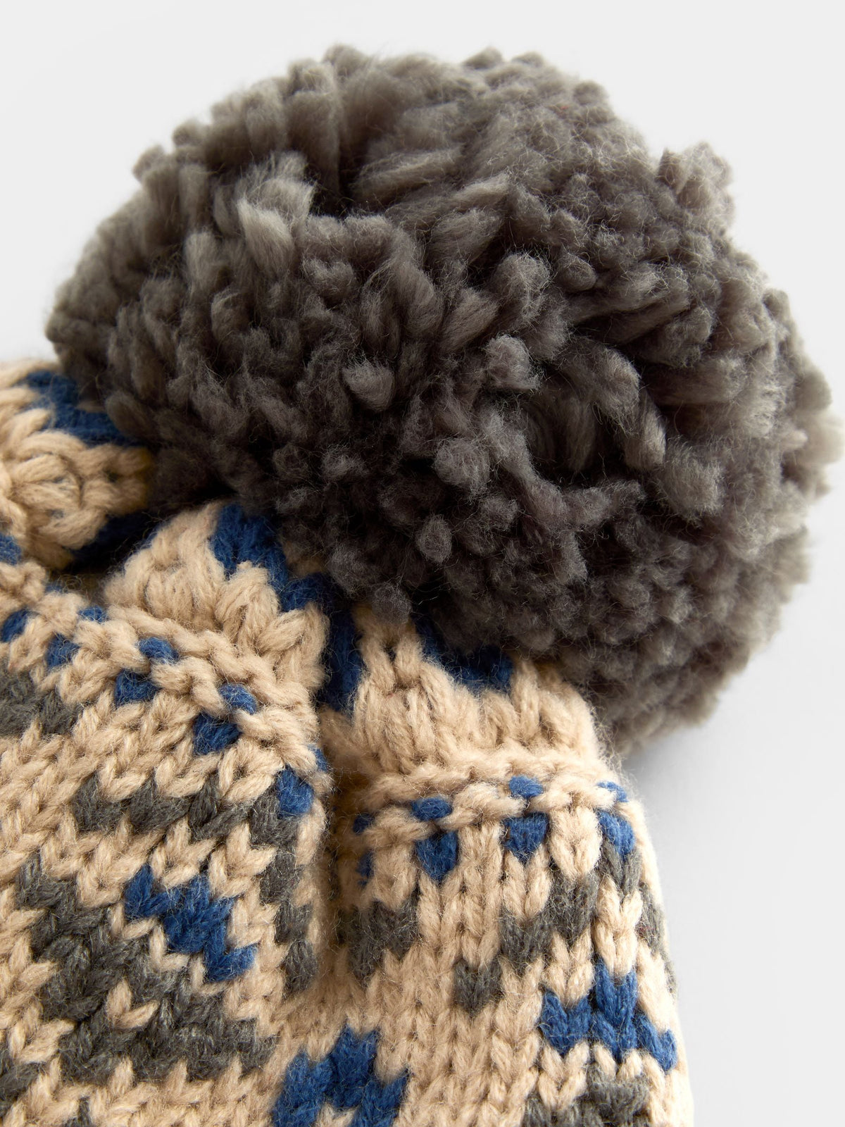 Jojo Maman Bébé Natural Fair Isle Pom Pom Knitted Hat - image 3