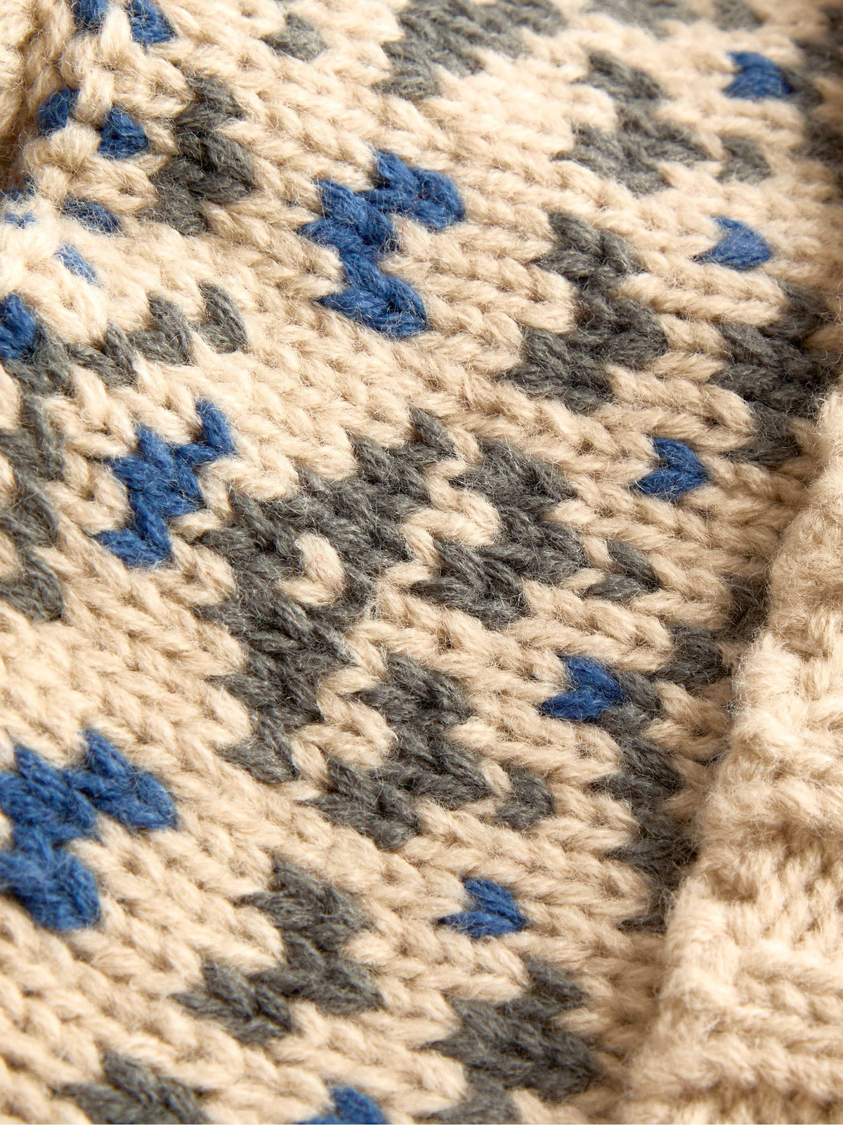 Jojo Maman Bébé Natural Fair Isle Pom Pom Knitted Hat - image 4