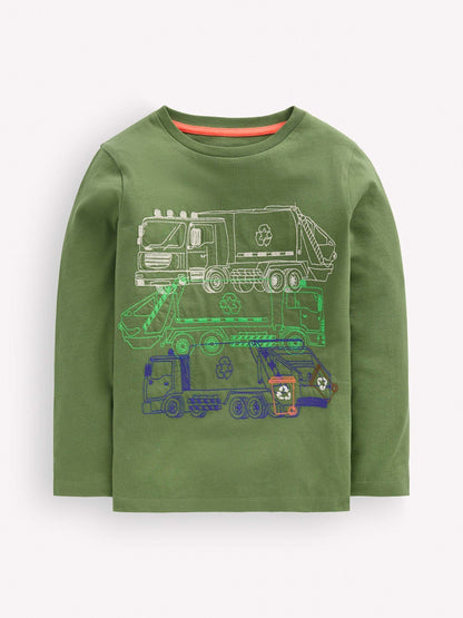 Dsiney Kidz - Boden Green Linear Stitch T-Shirt image 2