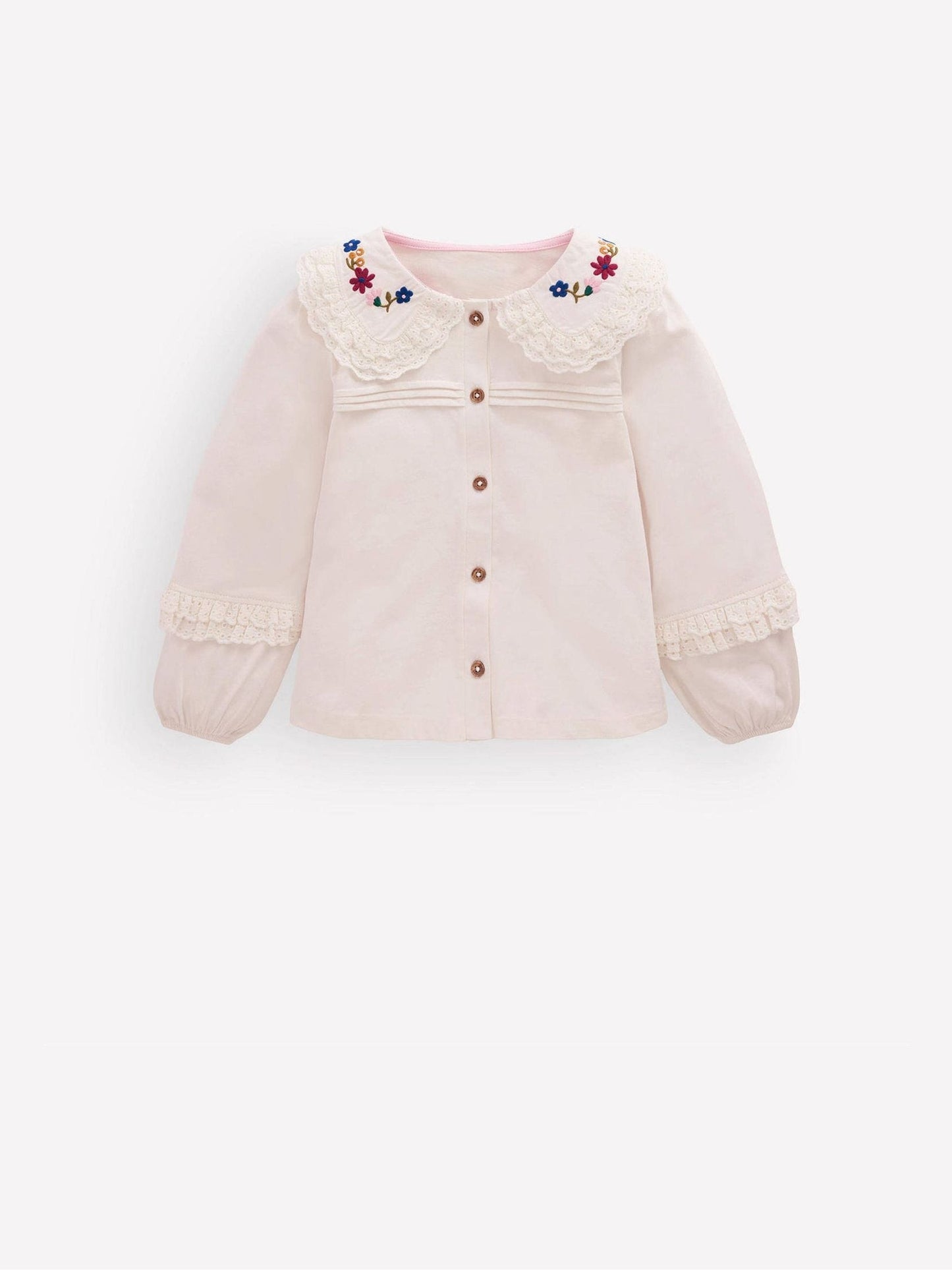Dsiney Kidz - Boden Cream Broderie Collar Jersey Top image 1