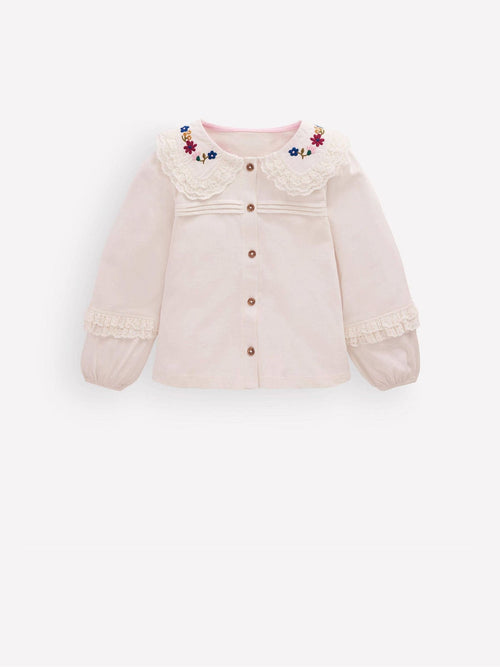 Dsiney Kidz - Boden Cream Broderie Collar Jersey Top image 1