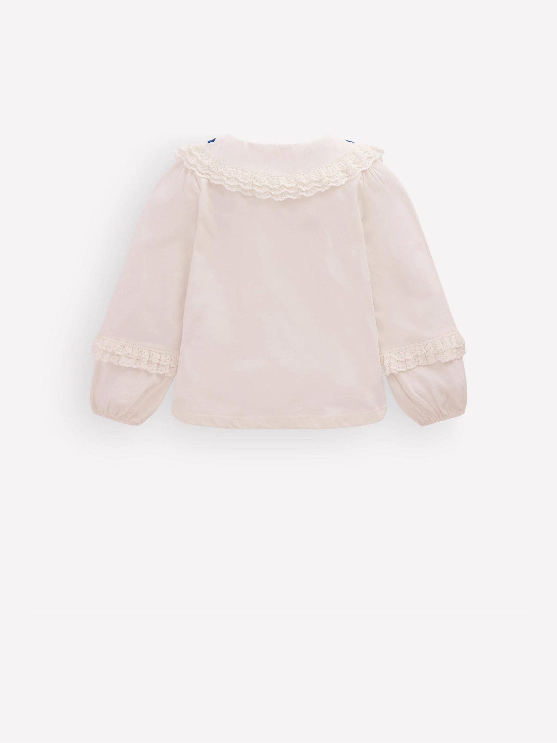 Dsiney Kidz - Boden Cream Broderie Collar Jersey Top image 2