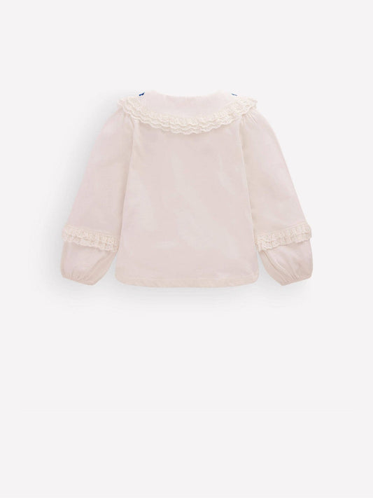 Dsiney Kidz - Boden Cream Broderie Collar Jersey Top image 2