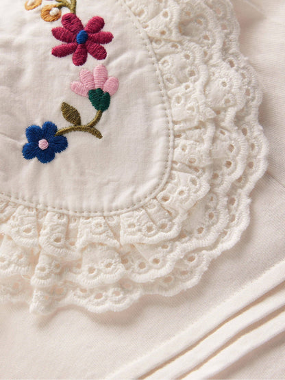 Dsiney Kidz - Boden Cream Broderie Collar Jersey Top image 3