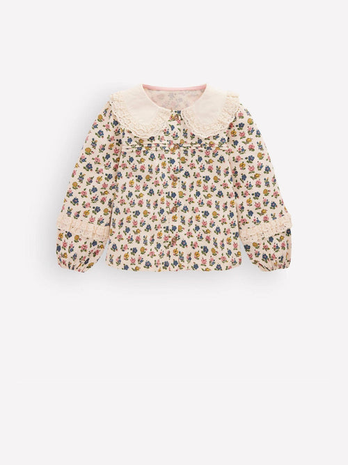 Dsiney Kidz - Boden Cream Broderie Collar Jersey Top image 1