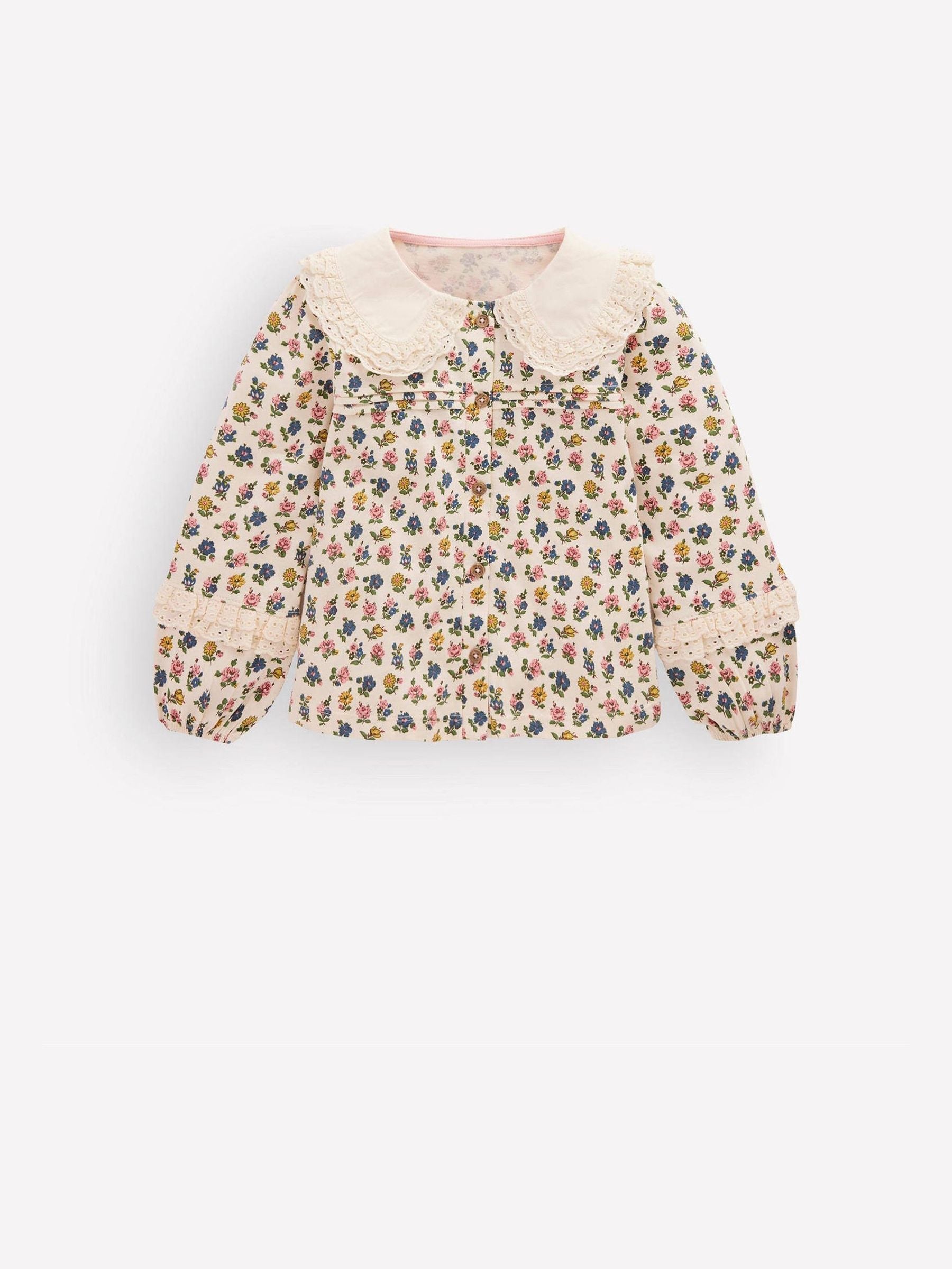 Dsiney Kidz - Boden Cream Broderie Collar Jersey Top image 1