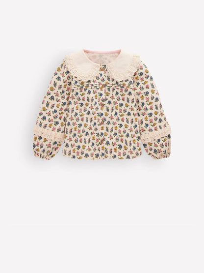 Dsiney Kidz - Boden Cream Broderie Collar Jersey Top image 1