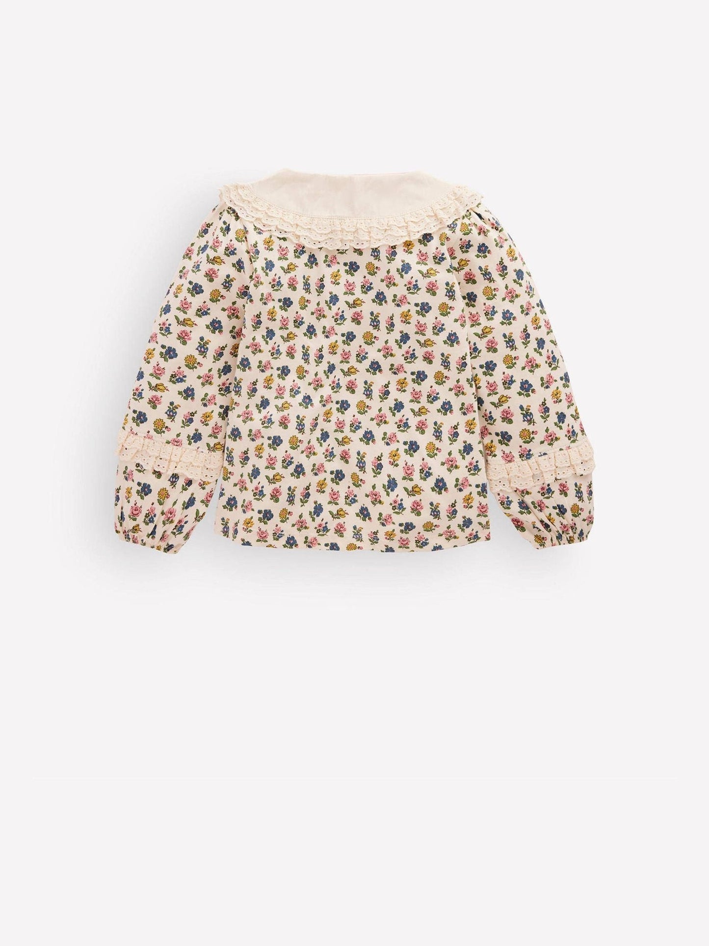 Dsiney Kidz - Boden Cream Broderie Collar Jersey Top image 2