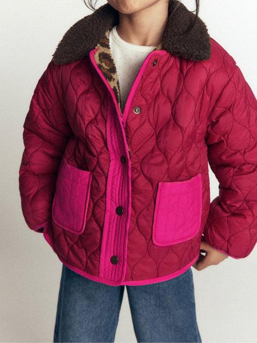 Dsiney Kidz - Boden Pink Reversible Borg Quilted Jacket image 1