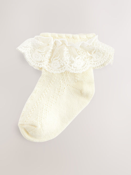 Cream Occasion Lace Socks 1 Pack image 1