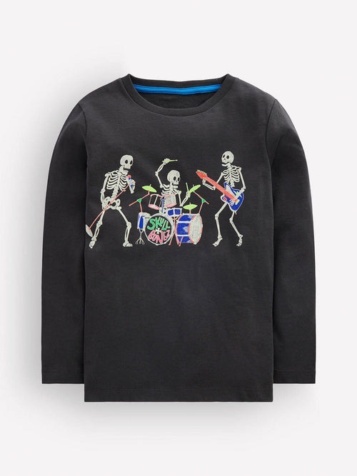 Dsiney Kidz - Boden Grey Long Sleeve Halloween Glow T-Shirt image 1