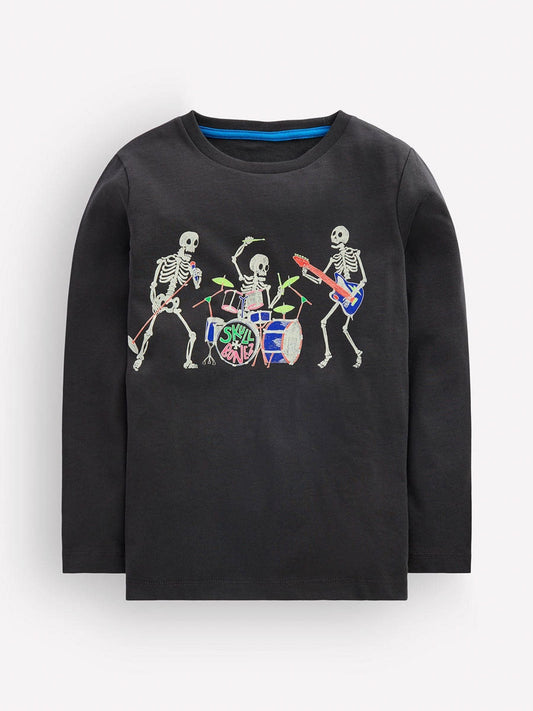 Dsiney Kidz - Boden Grey Long Sleeve Halloween Glow T-Shirt image 1