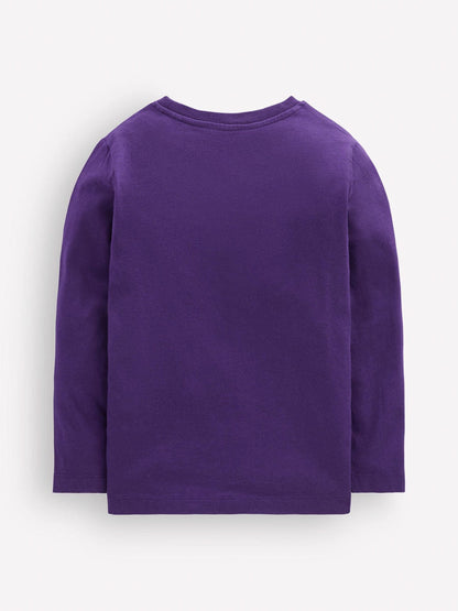 Dsiney Kidz - Boden Purple Halloween Long Sleeve Appliqué T-Shirt image 3